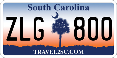 SC license plate ZLG800