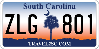 SC license plate ZLG801