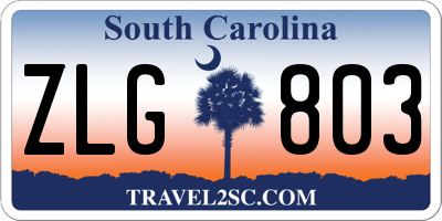 SC license plate ZLG803