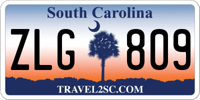 SC license plate ZLG809