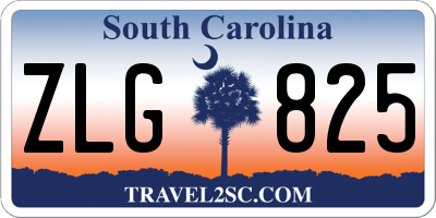 SC license plate ZLG825