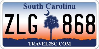 SC license plate ZLG868