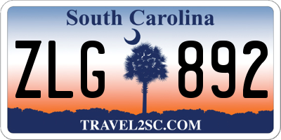 SC license plate ZLG892