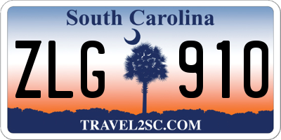 SC license plate ZLG910