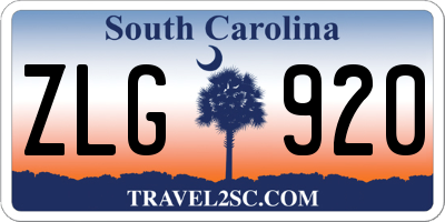 SC license plate ZLG920