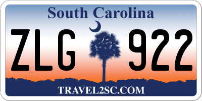 SC license plate ZLG922