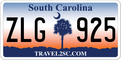 SC license plate ZLG925