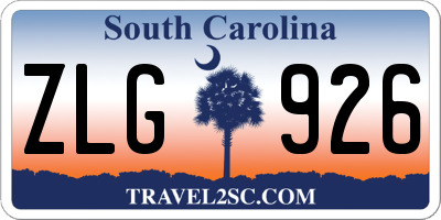 SC license plate ZLG926