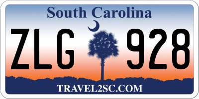 SC license plate ZLG928