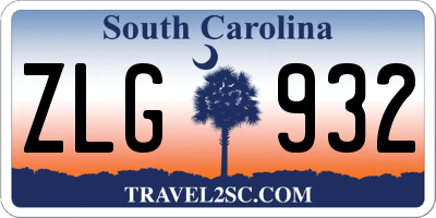 SC license plate ZLG932