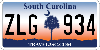 SC license plate ZLG934