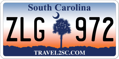 SC license plate ZLG972