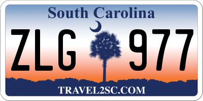 SC license plate ZLG977