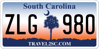 SC license plate ZLG980