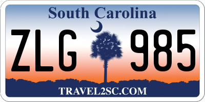 SC license plate ZLG985