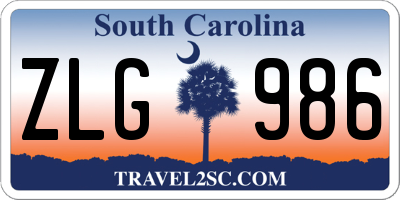 SC license plate ZLG986