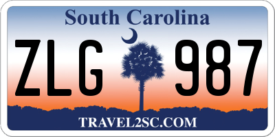 SC license plate ZLG987