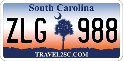 SC license plate ZLG988