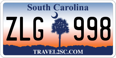 SC license plate ZLG998