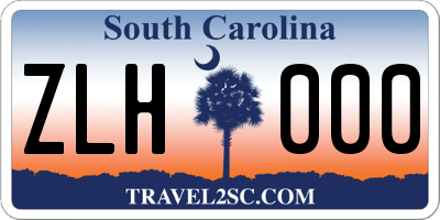SC license plate ZLH000