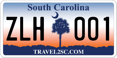 SC license plate ZLH001