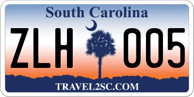 SC license plate ZLH005