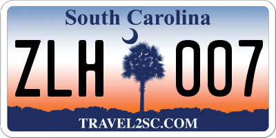 SC license plate ZLH007