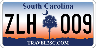 SC license plate ZLH009