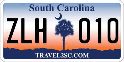 SC license plate ZLH010