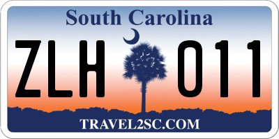 SC license plate ZLH011