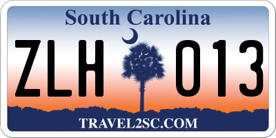 SC license plate ZLH013