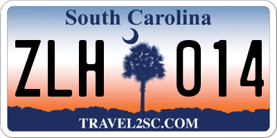 SC license plate ZLH014