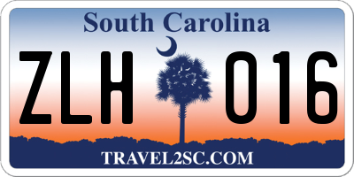 SC license plate ZLH016