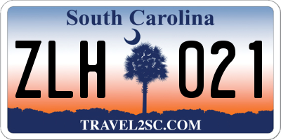 SC license plate ZLH021
