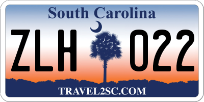 SC license plate ZLH022