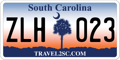 SC license plate ZLH023
