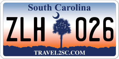 SC license plate ZLH026