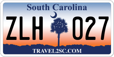 SC license plate ZLH027