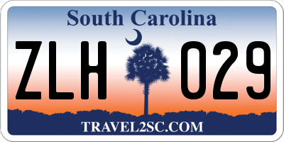 SC license plate ZLH029