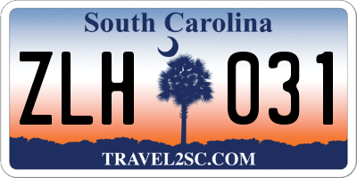 SC license plate ZLH031