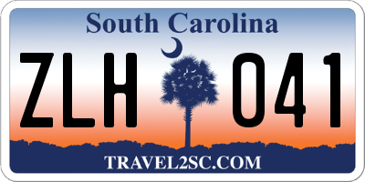 SC license plate ZLH041