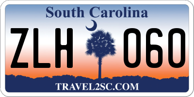 SC license plate ZLH060