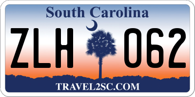 SC license plate ZLH062