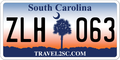 SC license plate ZLH063