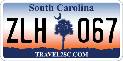 SC license plate ZLH067