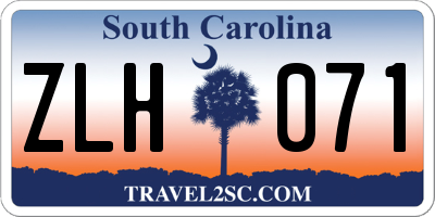 SC license plate ZLH071