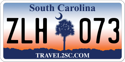 SC license plate ZLH073