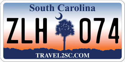 SC license plate ZLH074