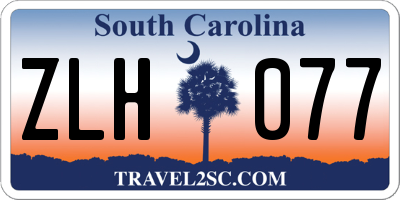 SC license plate ZLH077