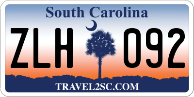 SC license plate ZLH092